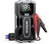 Arrancador de Coches 3000A, 12V Arrancador de Baterias de Coches (para 5.5L Disésel o 7.0L Gas), Jump Starter con 2.5 Inch Pantalla LCD, Clips de Seguridad Inteligentes, Luz LED