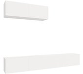 Mueble TV combinadoSet de muebles de TV 3 piezas madera contrachapada blanco