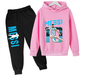 messi avatar printed children's clothing children's autumn and winter hoodies pants 2-piece casual boys and girls suits