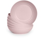 Plastic Forte - Juego de 6 Platos Classic Hondos 19 cm Reutilizables. Ideal Fiestas. Rosa