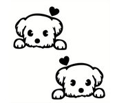 2pcs/set Cute Dog Car Motorcycle Off-road Truck Window Wall Act The Role of Stickers Rearview Mirror Sticker Car Accessories