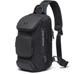Mochila bandolera para hombre, mochila cruzada, impermeable, informal, con puerto de carga USB