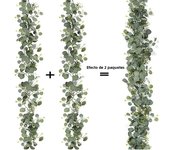 2pcs/1pc Artificial Eucalyptus Garland Faux Greenery Eucalyptus Leaves Vines For Wedding Backdrop Arch Home Party Decor