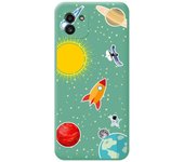 Funda Silicona Líquida Verde para Samsung Galaxy A03 diseño Espacio Dibujos