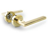 MAÇANETA ALUMÍNIO COM ROSETA HANDLOCK RETA OURO BRILHO
