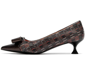Women's Heeled Shoes Elegant Fashion Female Commuting Low Heeled Shoes British Style Patchwork Design Lady Pointed Shoes