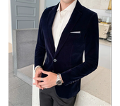 Mens Blazer Men's Fashion Business Corduroy Shirt Gentleman British Style Casual Slim-fit Wedding Work  Mens Blazer Jacket  5XL