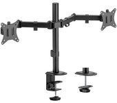 Aisens soporte de mesa eco giratorio e inclinable para monitor/tv 9kg (3 pivotes - 2 brazos) de 17-32 - color negro