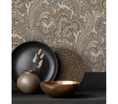Muestra DIN A4 de Papel pintado vinílico cachemir floral hindú con relieve efecto textura de tela - Tamil Etnik 676353 de GAULAN