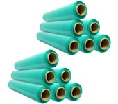 Film para Embalar, Film Verde, Papel Film, Rollo de Plastico Protector Muebles, Cajas Mudanza, Plastico Cubretodo 50cm x 300m estirables - SIDI (12 unds, Verde)