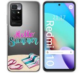 Funda Silicona Transparente para Xiaomi Redmi 10 (2021/2022) diseño Summer Dibujos