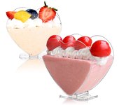 80ml 20 unids espesado corazón postre Vajilla reutilizable prueba de alimentos para aperitivos y salsas en restaurantes y fiestas