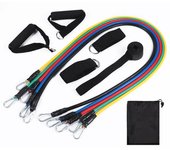 Multifunction Fitness Tension Rope 5-Tube Elastic Yoga Pedal Puller Resistance Band Tension Rope for Stretching Abdomen Training