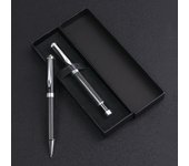 1 Of Premium Business Set with Black Ink 1 Ballpoint Pen&1 Rollerball Pen - Elegant Design, Sleek Black Ink, Gift Box Included