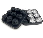 Cubitera de silicona con forma de rosa, 9 unidades, bolas de hielo con tapa, redondas, para cócteles, whisky