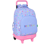 Mochila Grande Con Ruedas Compact Extraible Benetton "Lila" 33X45X22Cm (Safta 612551918)