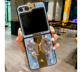 Luxury Glitter Phone Case for Samsung Galaxy Z Flip 5 4 3 Flip5 Flip4 Flip3 5G Zflip5 Girl Woman Ring Stand Holder Back Cover