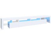 Mueble de TV con luces LED blanco 260x36,5x40 cm