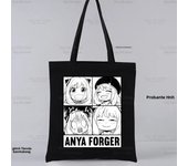 Spy X FAMILY Yor Forger Anya Forger Harajuku Shopping Black Bags Canvas Tote Bag Cartoon Reusable Cloth Handbag Shoulder Bags