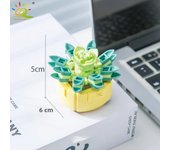 HUIQIBAO MOC Flower Succulents Building Blocks Everlasting Flowerpot Bonsai Gardens Romantic Bricks DIY Potted Plants Model Kids