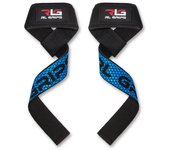 RL Grips® Straps Gym para Levantamiento de Pesas y Powerlifting - Correas de Agarre Fitness con Grip de Silicona para Gimnasio Acolchado - Agarraderas de Entrenamiento para Peso Muerto, Jalones, Remo - Rojo, Amarillo, Gris, Rosa, Azul y Blanco