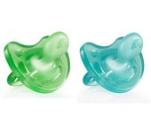 CHICCO CHUPETE PHYSIO SOFT SILICONA AZUL Y VERDE 6-16 MESES 2 U