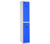 SimonRack Taquilla Vestuario Metálica, 2 Puerta, Incluye Llave, 1800x300x500 mm, Gris/Azul - Simonlocker