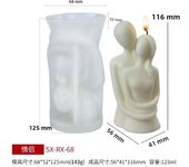 Valentine's Day Couple Embrace Silicone Candle Mold Diy Symbol of Love Sculpture Plaster Resin Casting Tool Home Crafts Gift