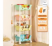 Toy Storage Trolley Children's Toy Storage Racks and Shelving Rotating Bookshelf Multifunctional Household Mobile Trolleyarrange