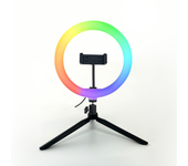 RGB Phone Fill Light with Tripod Selfie Light 10 Inch 12 Inch Dazzling Colour Live Beauty Photo Conference Ring Light Fill Light