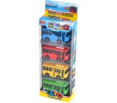 New Tayo Mini Bus Little Bus Toy Set Openable Doors, Slide & Pull Back Toy Bus for Kids