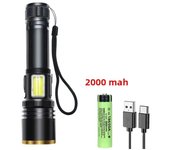 High Power Led Flashlight Telescopic Zoom Torch Outdoor Tactical Flashlights Emergency Spotlight Use 18650 or 21700 Battery
