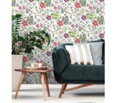 Muestra DIN A4 de Papel pintado vinílico ecológico de flores y hojas de jardín floral - Candy Park 680595 de GAULAN