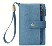Billetera Corta Clásica De Color Sólido Vintage, Monedero Minimalista De Mano, Bolso De Tarjetas De Moda Con Muñequera