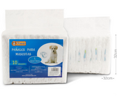 Yommy - Pack de 10 Pañales para mascotas, Pañal Sanitarios para Mascotas, Bragas Higiénicas Suaves absorbentes, braguitas de varios tamaños. Envio rapido desde España