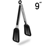 Pinzas para alimentos de silicona y nailon de grado alimenticio para barbacoa, juego de pinzas antideslizantes para parrilla