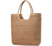 Straw Beach Bags for Women Woven Beach Tote Bag Casual Boho Large Shoulder Handbags Purse for Vacation Holiday