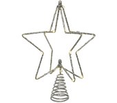 Estrella de Navidad Lumineo Plateado Alambre 20 x 5 x 25 cm MicroLED