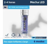 Smiling Shark SD1028 Mini Torch Light Led Flashlight Portable Transprent Fluorescence Super Bright Small with Magnetic Red Light