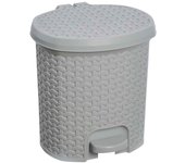 Keeeper Cubo de Basura Rattán 5,5L - Diseño Rattán - Fácil Apertura con Pedal