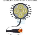 36/48V Electric Bicycle Front Light With Horn 4pin 3pin Waterproof Optiops LED Front Light Waterproof E-Bike Headlight