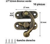 10PCS Retro Metal Toggle Latch Wooden Box Gift Box Hardware Decoration Lock Buckle Jewelry Box Hardware Hook Lock with Screws