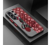 Robot Flowers Bear Case For Samsung Galaxy S23 Ultra S22 Plus S21 S20 FE 5G S10Lite S10 4G Frosted PC Matte Phone Cover
