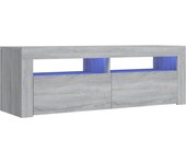 Mueble TV combinadoMueble de TV con luces LED gris Sonoma 120x35x40 cm