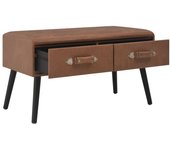 vidaXL Mesa de centro de terciopelo 80x40x46 cm Marrón, Marrón oscuro, Gris Mesita de Salón o Comedor o Auxiliar Mesa de Café Meuble Salón