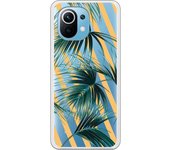 Funda compatible con Xiaomi Mi 11 - Hojas palmera rayas diagonales