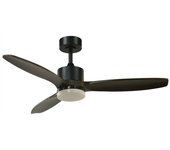 Wonderlamp Ventilador de techo LED Nare Negro CCT (22W) 3 aspas de Madera oscura