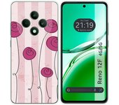 Tumundosmartphone Funda Silicona para Oppo Reno 12F 4G / 12 F 5G diseño Flores Vintage Dibujos