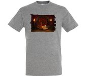 MERCHANDMANIA CAMISETA GRIS MEZCLA Vela Iluminado Luz Altar Pagano Wicca Magia moda verano tshirt brujas vampiros magos