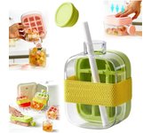 Vaso de hielo refrescante de verano, botella de cubitos de hielo refrescante de verano, molde reutilizable para cubitos de hielo y hervidor para cócteles, café, whisky, champán, cerveza, jugos y bebidas (800 ml, verde)